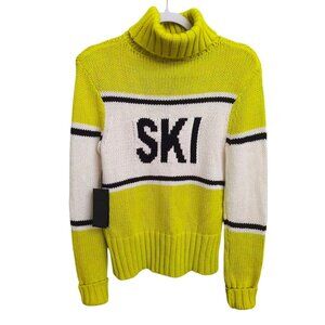 HEAD Rebels Coco Pullover Women Knit Sweater Lime/White Size SMALL New NWT
